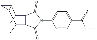 methyl 4-(3,5-dioxo-4-azatetracyclo[5.3.2.0~2,6~.0~8,10~]dodec-11-en-4-yl)benzoate Struktur