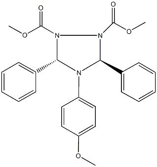 dimethyl 4-(4-methoxyphenyl)-3,5-diphenyl-1,2,4-triazolidine-1,2-dicarboxylate Struktur