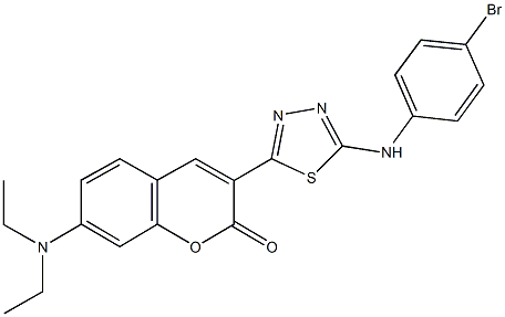 3-[5-(4-bromoanilino)-1,3,4-thiadiazol-2-yl]-7-(diethylamino)-2H-chromen-2-one Struktur