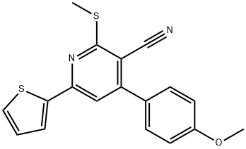 4-(4-methoxyphenyl)-2-(methylsulfanyl)-6-(2-thienyl)nicotinonitrile Struktur