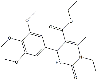 ethyl 1-ethyl-6-methyl-2-oxo-4-(3,4,5-trimethoxyphenyl)-1,2,3,4-tetrahydro-5-pyrimidinecarboxylate Struktur