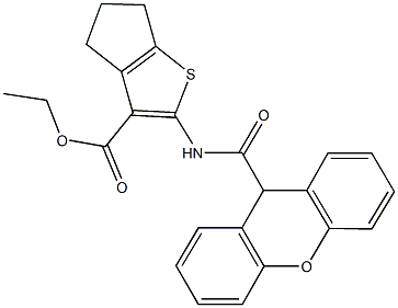 ethyl 2-[(9H-xanthen-9-ylcarbonyl)amino]-5,6-dihydro-4H-cyclopenta[b]thiophene-3-carboxylate Struktur