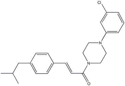 1-(3-chlorophenyl)-4-[3-(4-isobutylphenyl)acryloyl]piperazine Struktur