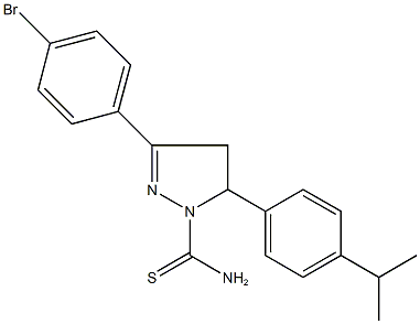 3-(4-bromophenyl)-5-(4-isopropylphenyl)-4,5-dihydro-1H-pyrazole-1-carbothioamide Struktur