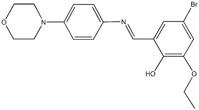 4-bromo-2-ethoxy-6-({[4-(4-morpholinyl)phenyl]imino}methyl)phenol Struktur