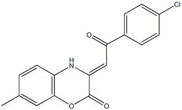 3-[2-(4-chlorophenyl)-2-oxoethylidene]-7-methyl-3,4-dihydro-2H-1,4-benzoxazin-2-one Struktur