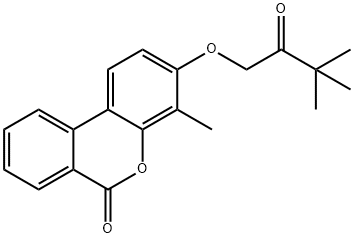 3-(3,3-dimethyl-2-oxobutoxy)-4-methyl-6H-benzo[c]chromen-6-one Struktur