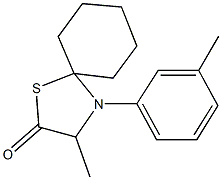 3-methyl-4-(3-methylphenyl)-1-thia-4-azaspiro[4.5]decan-2-one Struktur