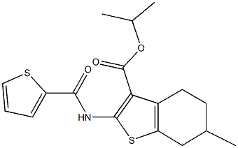 isopropyl 6-methyl-2-[(2-thienylcarbonyl)amino]-4,5,6,7-tetrahydro-1-benzothiophene-3-carboxylate Struktur