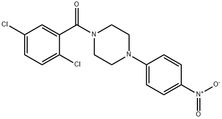 1-(2,5-dichlorobenzoyl)-4-{4-nitrophenyl}piperazine Struktur