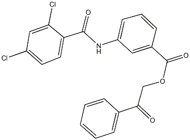 2-oxo-2-phenylethyl 3-[(2,4-dichlorobenzoyl)amino]benzoate Struktur