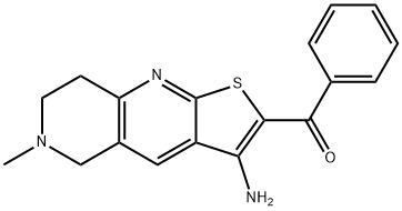 (3-amino-6-methyl-5,6,7,8-tetrahydrothieno[2,3-b][1,6]naphthyridin-2-yl)(phenyl)methanone Struktur