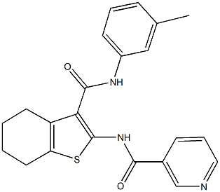 N-[3-(3-toluidinocarbonyl)-4,5,6,7-tetrahydro-1-benzothien-2-yl]nicotinamide Struktur