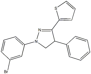 1-(3-bromophenyl)-4-phenyl-3-(2-thienyl)-4,5-dihydro-1H-pyrazole Struktur