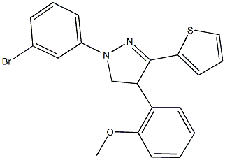 1-(3-bromophenyl)-4-(2-methoxyphenyl)-3-(2-thienyl)-4,5-dihydro-1H-pyrazole Struktur