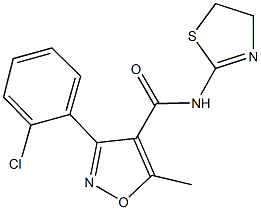 3-(2-chlorophenyl)-N-(4,5-dihydro-1,3-thiazol-2-yl)-5-methyl-4-isoxazolecarboxamide Struktur