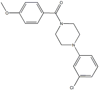 1-(3-chlorophenyl)-4-(4-methoxybenzoyl)piperazine Struktur