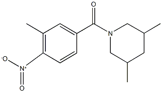 1-{4-nitro-3-methylbenzoyl}-3,5-dimethylpiperidine Struktur