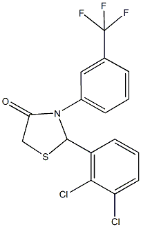 2-(2,3-dichlorophenyl)-3-[3-(trifluoromethyl)phenyl]-1,3-thiazolidin-4-one Struktur