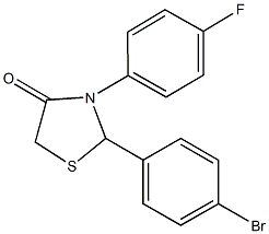 2-(4-bromophenyl)-3-(4-fluorophenyl)-1,3-thiazolidin-4-one Struktur