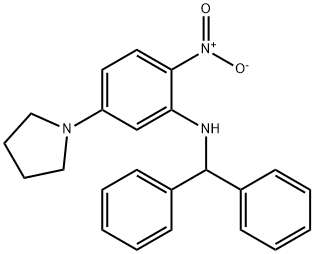 1-{3-(benzhydrylamino)-4-nitrophenyl}pyrrolidine Struktur