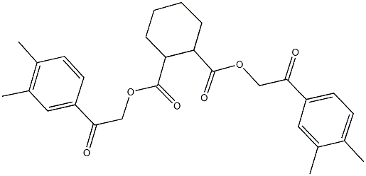 bis[2-(3,4-dimethylphenyl)-2-oxoethyl] 1,2-cyclohexanedicarboxylate Struktur