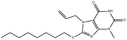 7-allyl-3-methyl-8-(octylsulfanyl)-3,7-dihydro-1H-purine-2,6-dione Struktur