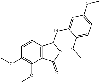 3-(2,5-dimethoxyanilino)-6,7-dimethoxy-2-benzofuran-1(3H)-one Struktur