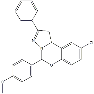 4-(9-chloro-2-phenyl-1,10b-dihydropyrazolo[1,5-c][1,3]benzoxazin-5-yl)phenyl methyl ether Struktur