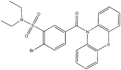 2-bromo-N,N-diethyl-5-(10H-phenothiazin-10-ylcarbonyl)benzenesulfonamide Struktur