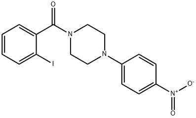 1-{4-nitrophenyl}-4-[(2-iodophenyl)carbonyl]piperazine Struktur