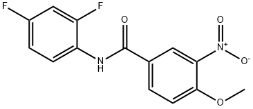 N-(2,4-difluorophenyl)-3-nitro-4-methoxybenzamide Struktur