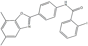 N-[4-(5,7-dimethyl-1,3-benzoxazol-2-yl)phenyl]-2-iodobenzamide Struktur