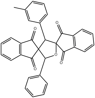 4'-(3-methylphenyl)-2'-phenyl-dispiro[bis[1H-indene-1,3(2H)-dione]-2,3':2'',5'-tetrahydrofuran] Struktur