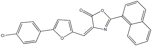 4-{[5-(4-chlorophenyl)-2-furyl]methylene}-2-(1-naphthyl)-1,3-oxazol-5(4H)-one Struktur