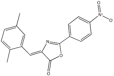 4-(2,5-dimethylbenzylidene)-2-{4-nitrophenyl}-1,3-oxazol-5(4H)-one Struktur