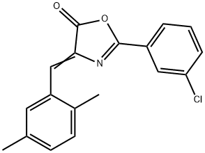 2-(3-chlorophenyl)-4-(2,5-dimethylbenzylidene)-1,3-oxazol-5(4H)-one Struktur