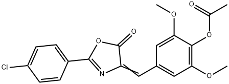 4-[(2-(4-chlorophenyl)-5-oxo-1,3-oxazol-4(5H)-ylidene)methyl]-2,6-dimethoxyphenyl acetate Struktur