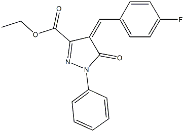 ethyl 4-(4-fluorobenzylidene)-5-oxo-1-phenyl-4,5-dihydro-1H-pyrazole-3-carboxylate Struktur