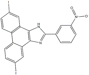 2-{3-nitrophenyl}-5,10-diiodo-1H-phenanthro[9,10-d]imidazole Struktur