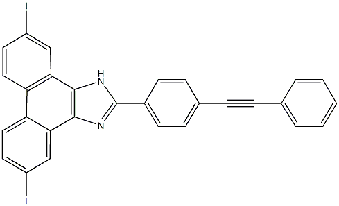 5,10-diiodo-2-[4-(phenylethynyl)phenyl]-1H-phenanthro[9,10-d]imidazole Struktur