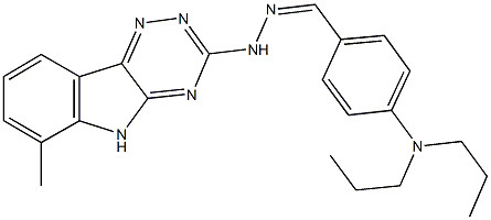 4-(dipropylamino)benzaldehyde (6-methyl-5H-[1,2,4]triazino[5,6-b]indol-3-yl)hydrazone Struktur