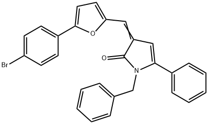 1-benzyl-3-{[5-(4-bromophenyl)-2-furyl]methylene}-5-phenyl-1,3-dihydro-2H-pyrrol-2-one Struktur