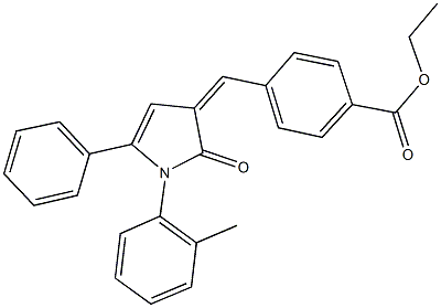 ethyl 4-{[1-(2-methylphenyl)-2-oxo-5-phenyl-1,2-dihydro-3H-pyrrol-3-ylidene]methyl}benzoate Struktur