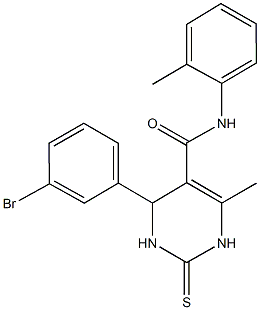 4-(3-bromophenyl)-6-methyl-N-(2-methylphenyl)-2-thioxo-1,2,3,4-tetrahydropyrimidine-5-carboxamide Struktur