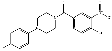 1-{4-chloro-3-nitrobenzoyl}-4-(4-fluorophenyl)piperazine Struktur