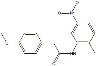 N-{5-nitro-2-methylphenyl}-2-(4-methoxyphenyl)acetamide Struktur