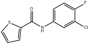 N-(3-chloro-4-fluorophenyl)-2-thiophenecarboxamide Struktur