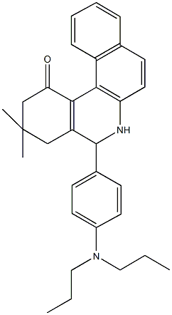 5-[4-(dipropylamino)phenyl]-3,3-dimethyl-3,4,5,6-tetrahydrobenzo[a]phenanthridin-1(2H)-one Struktur