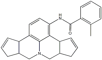 N-(3b,6,6a,7,9,9a,10,12a-octahydrocyclopenta[c]cyclopenta[4,5]pyrido[3,2,1-ij]quinolin-1-yl)-2-methylbenzamide Struktur